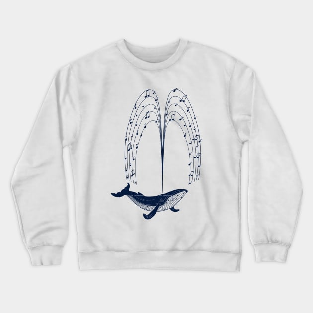 Musicient Whale Crewneck Sweatshirt by bignosework